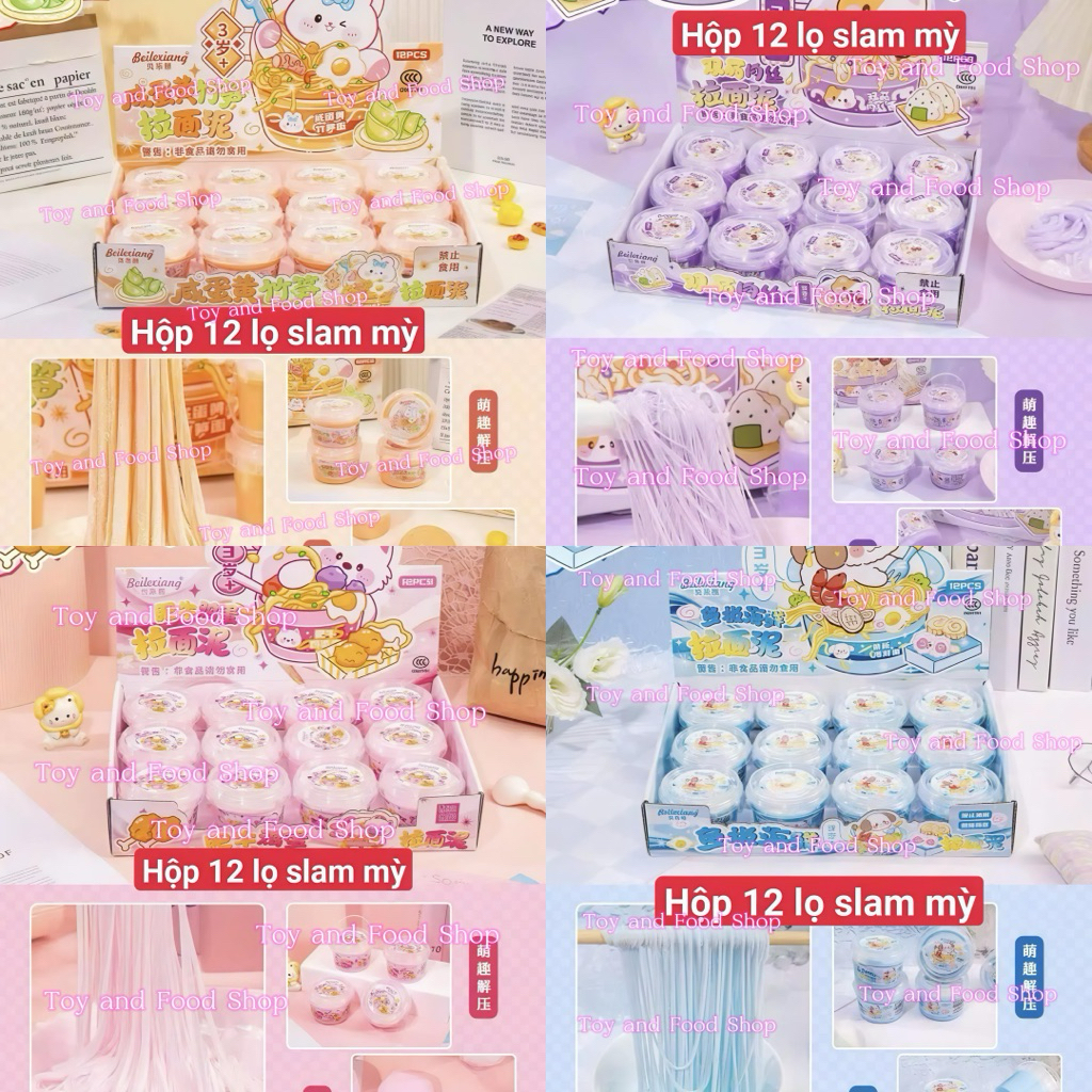 Hộp 12, 24 hũ Slime làm mỳ siêu hot- Slime loại mới cho bé