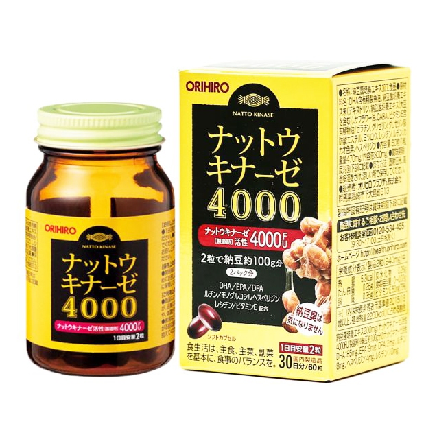 Viên uống đột quỵ Nattokinase 4000fu Nhật Bản 60 viên