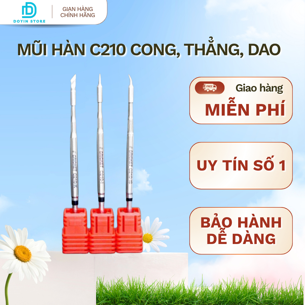 Mũi hàn C210 T210 T210 Cricket  , Mũi hàn C210 cho tay hàn T210 ( 3 kiểu đầu )