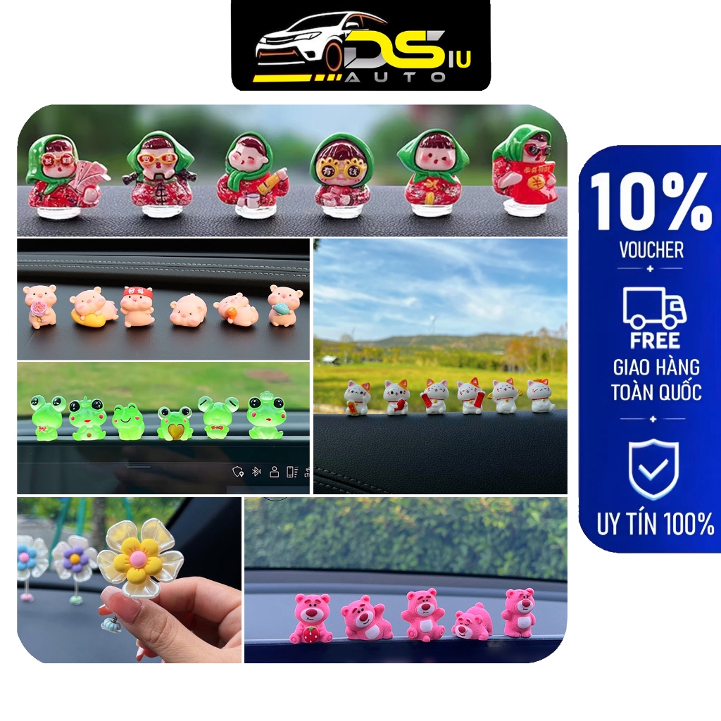 Bộ Sưu Tập Mô Hình Mini Dán Màn Hình Máy Tính, Decor Màn Hình Ô Tô, Trang Trí Gương Xe Hơi Dễ Thương