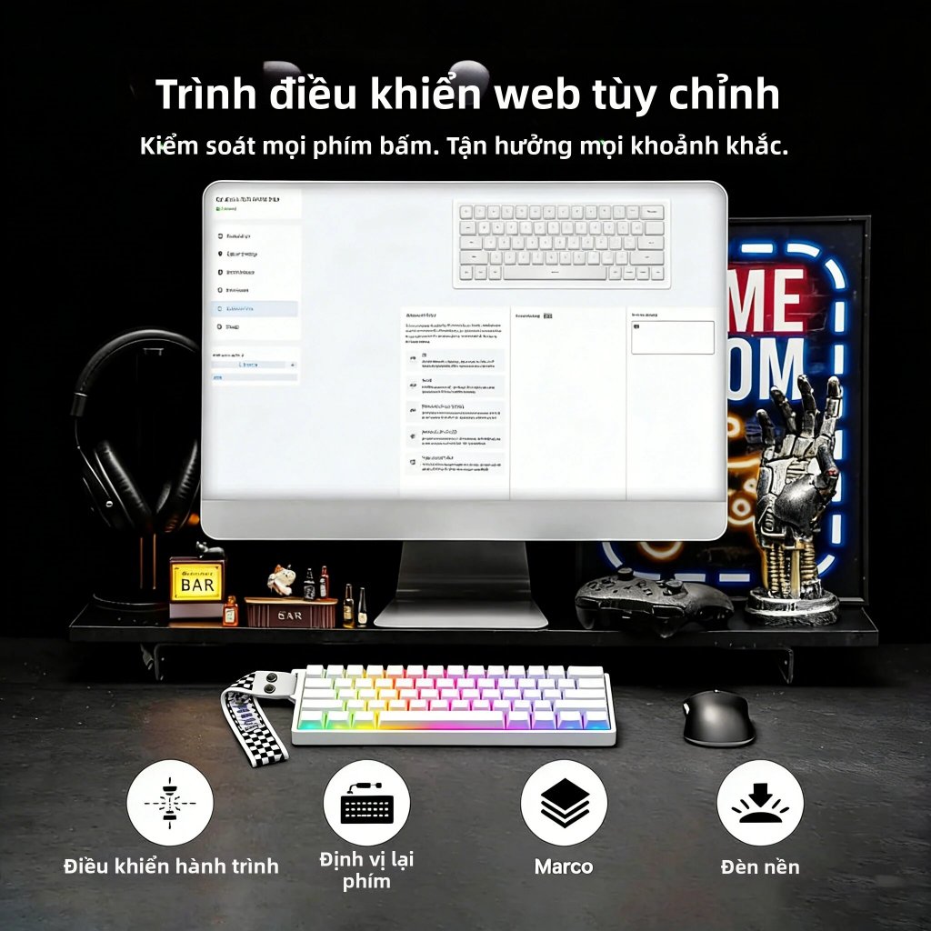 {HỎA TỐC} Bàn phím gaming Aula Mini60 HE Pro có Led - 3 Modes - 8K Polling Rates | BigBuy360 - bigbuy360.vn