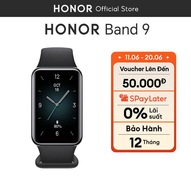 Đồng hồ đeo tay thông minh Honor Band 9 Pin 14 ngày Kháng nước 5ATM 96 chế độ thể thao| BH 12 Tháng