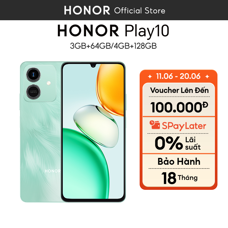 Điện thoại Honor Play 10 4GB+128GB/3GB+64GB | Pin 5000mAh | Màn hình 6.74" | Bảo hành 18 Tháng