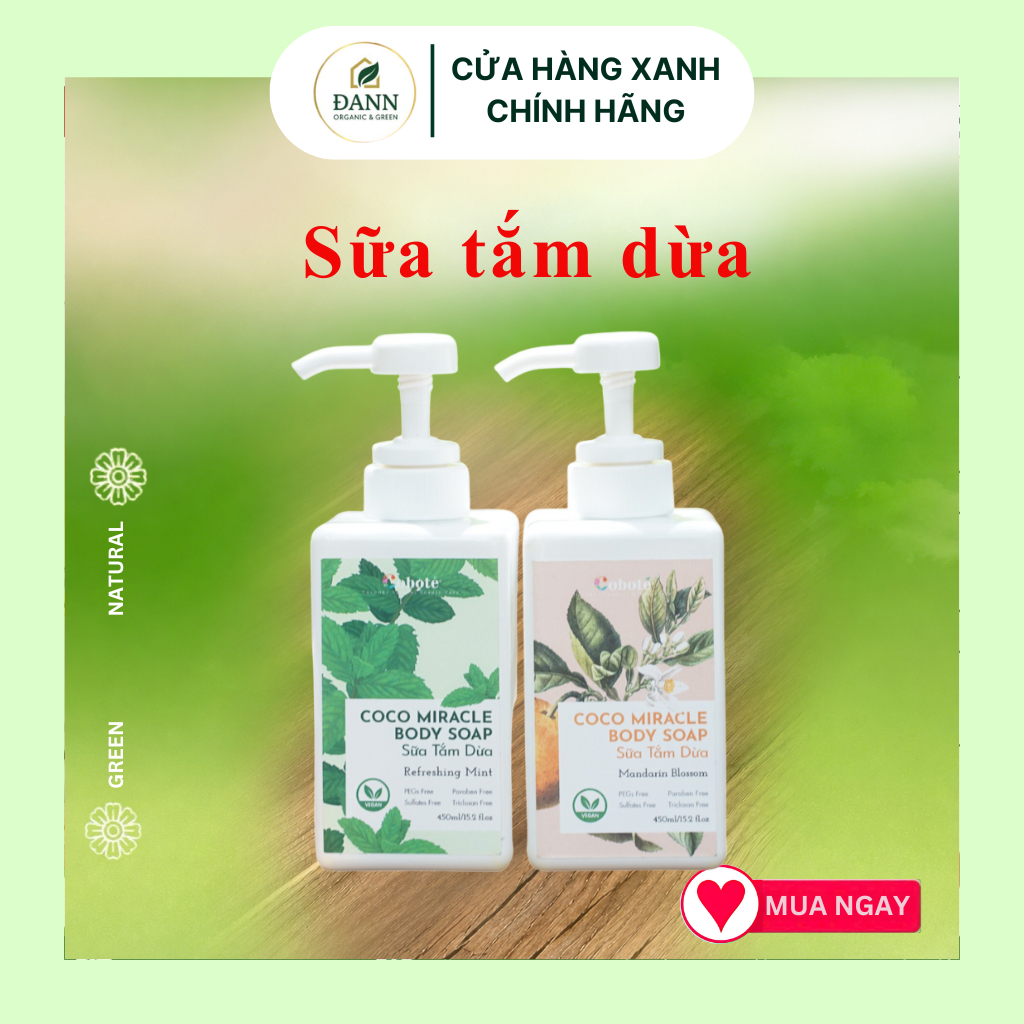 Sữa tắm dừa Coco Miracle Body Soap - Lọ 480ml