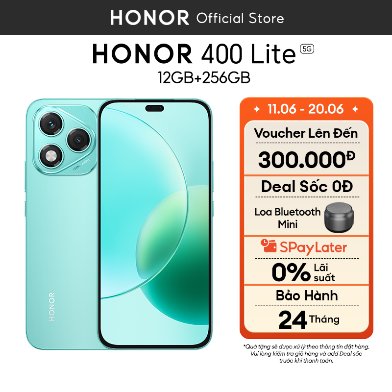 Điện Thoại Honor 400 Lite 5G | Camera 108MP | Pin 5230mAh | RAM 12GB | Bộ nhớ 256GB | BH 24 Tháng