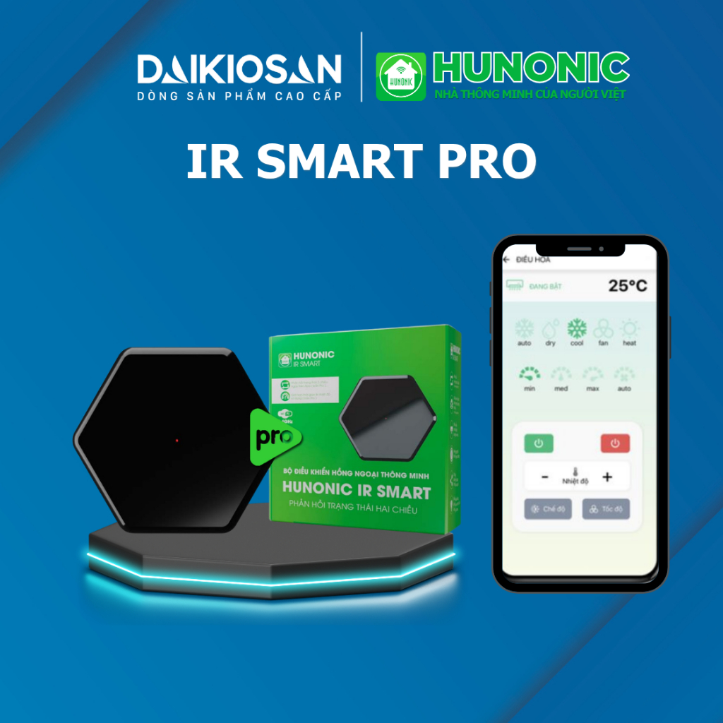 Điều khiển hồng ngoại wifi Hunonic IR Smart, IR Smart PRO, điều khiển Tivi, Điều Hoà qua điện thoại