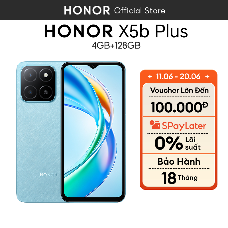 Điện thoại Honor X5b Plus (4+4)GB+128GB | Pin 5200mAh 90Hz | Màn hình 6.56" | Bảo Hành 18 Tháng | BigBuy360 - bigbuy360.vn
