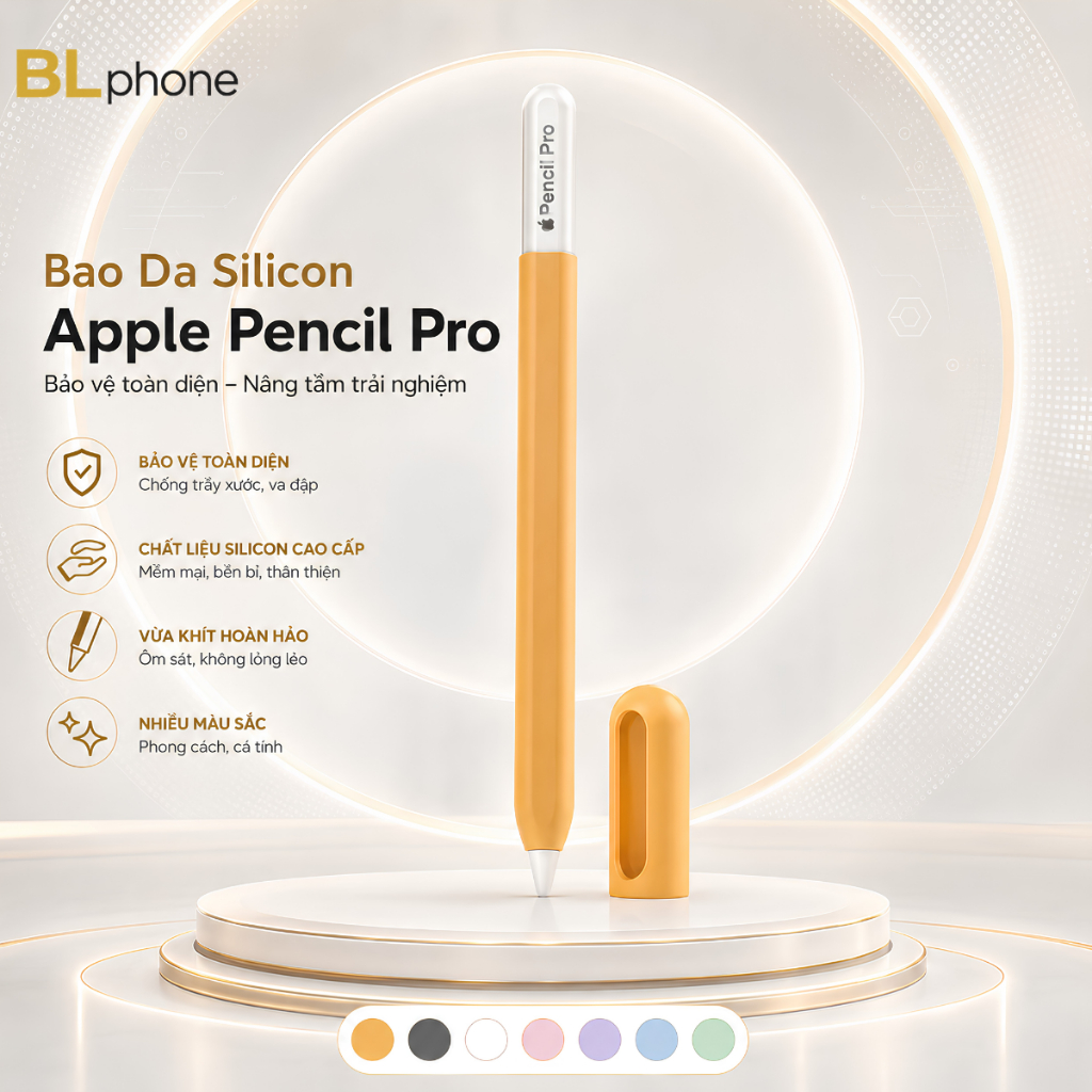 Vỏ Bảo Vệ Apple Pencil Pro / USB-C Chống Trơn Trượt CAO CẤP - Ốp Apple Pencil Silicon Siêu Mỏng CHẤT