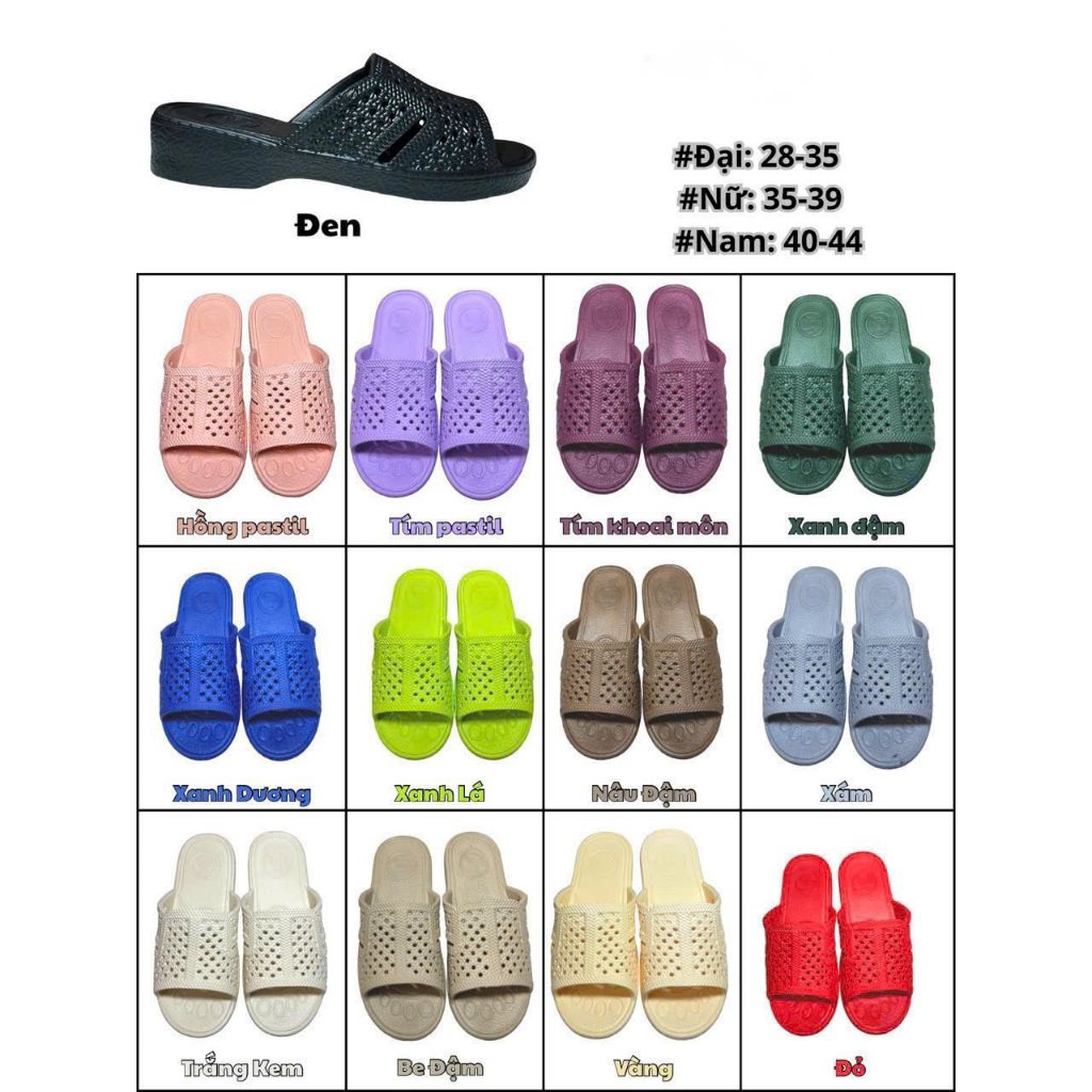 dép tổ ong nam nữ nhựa EVA siêu nhẹ hàng Việt Nam tăng 1size