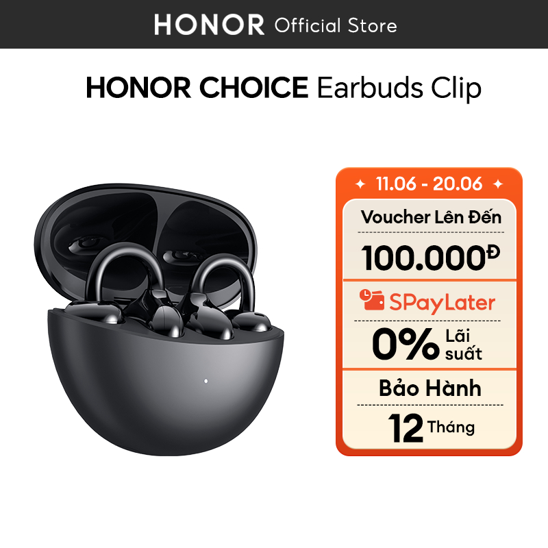 Tai Nghe Bluetooth HONOR CHOICE Earbuds Clip | Chống bụi và nước IP54| Cấu trúc vòm cầu Titan