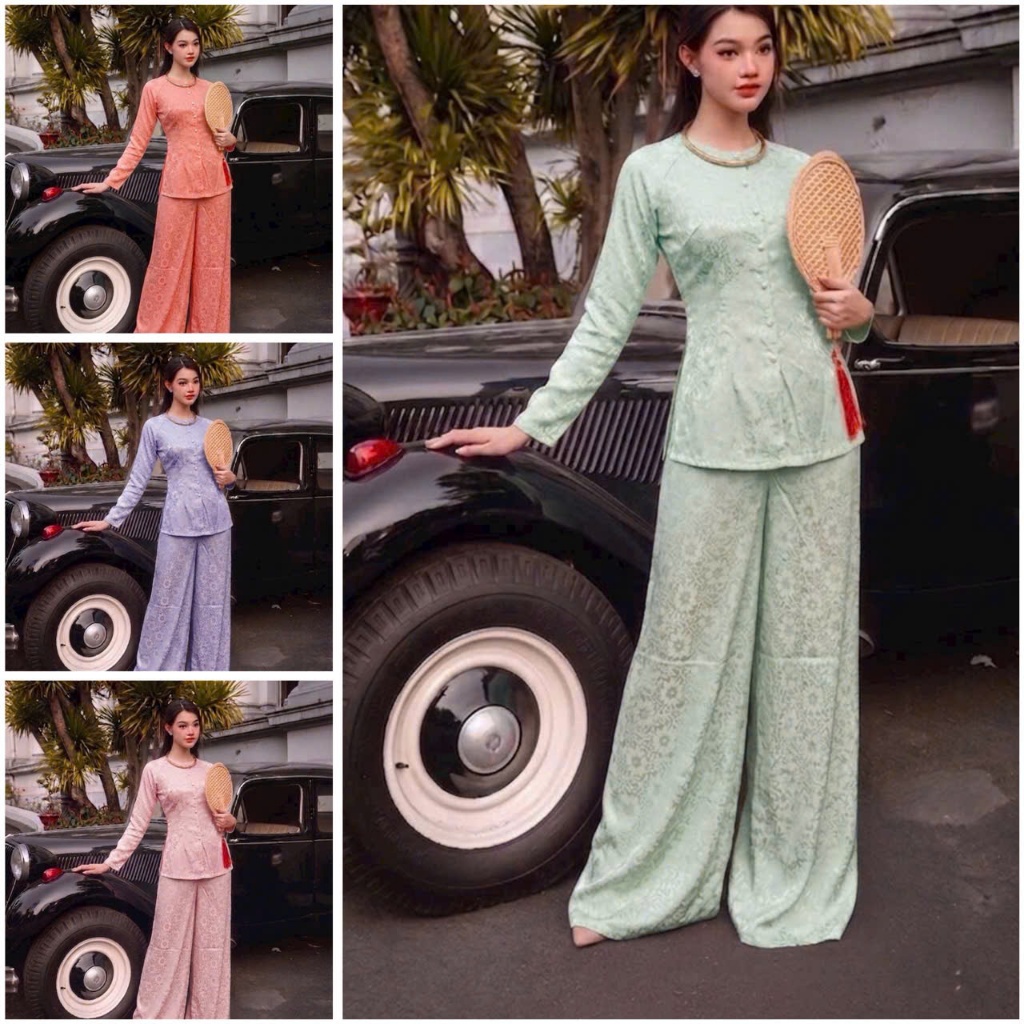 BỘ BÀ BA BÔNG LỤA MANGO # THỜI TRANG NỮ # BỘ QUẦN ÁO TRUYỀN THỐNG