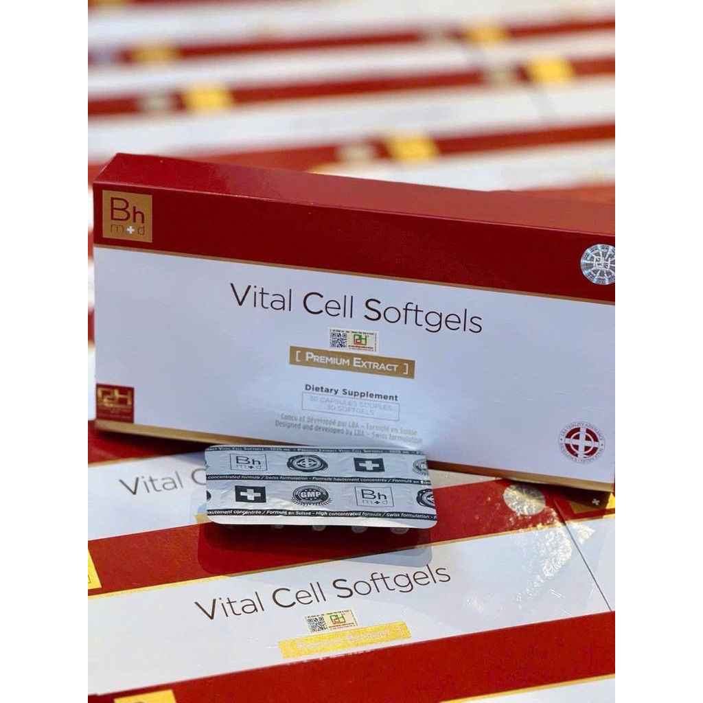 Viên uống trẻ hoá tế bào Vital Cell Softgels Bhmed Premium Extract, Marine Premium Thuỵ Sĩ