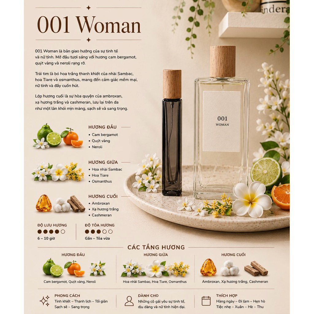 Nước hoa mẫu thử -  001 WOMAN