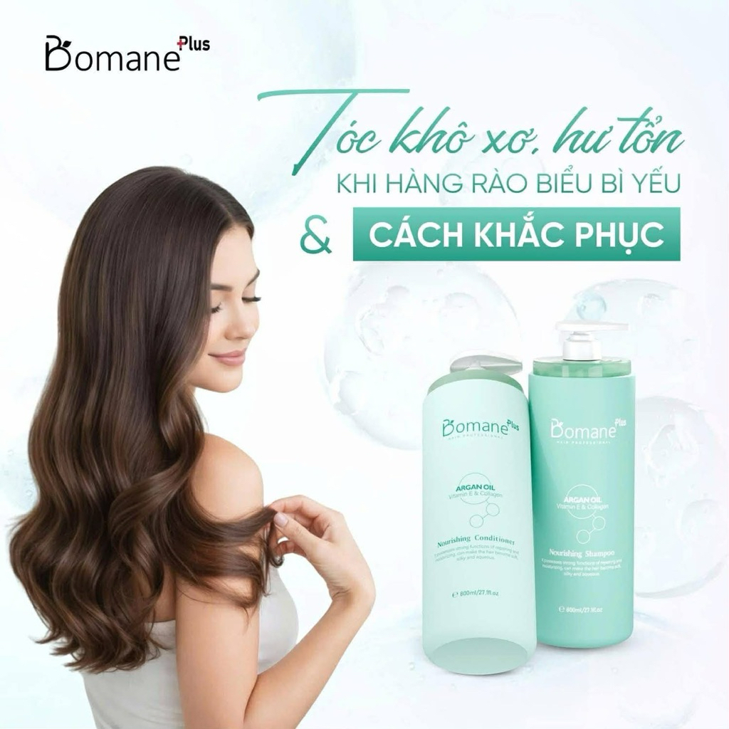 Dầu gội Bomane Plus Professional dành cho tóc hư tổn, có dung tích 800ml.