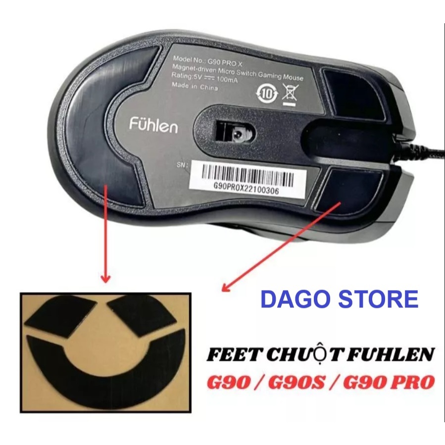 Combo 10 Feet chuột Fuhlen G90 G90pro G90S Feet chuột Logitech G102 G304 - Feet chuột G703 G603 G403