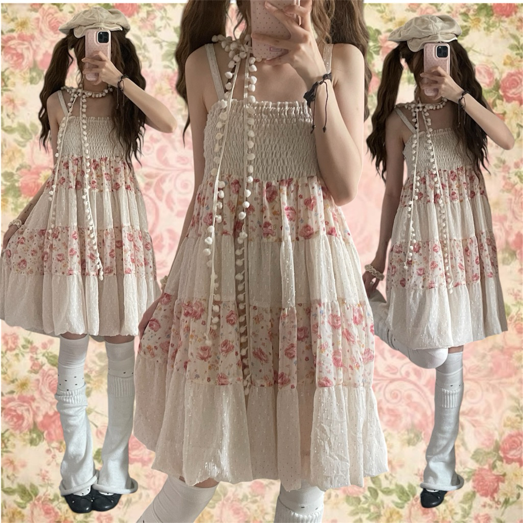Đầm Nhật 2hand vải ghép/caro chất voan/xô/linen Axes femme, Liz Lisa. Morigirl/vintage/fairy/shoujo 