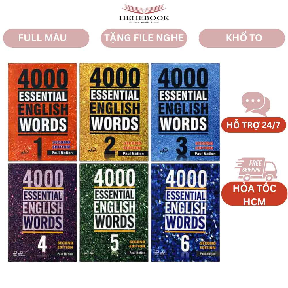 Sách - 4000 Essential English Words – 6 Books + AUDIO| Bản Nhập Khẩu, Sách học từ vựng