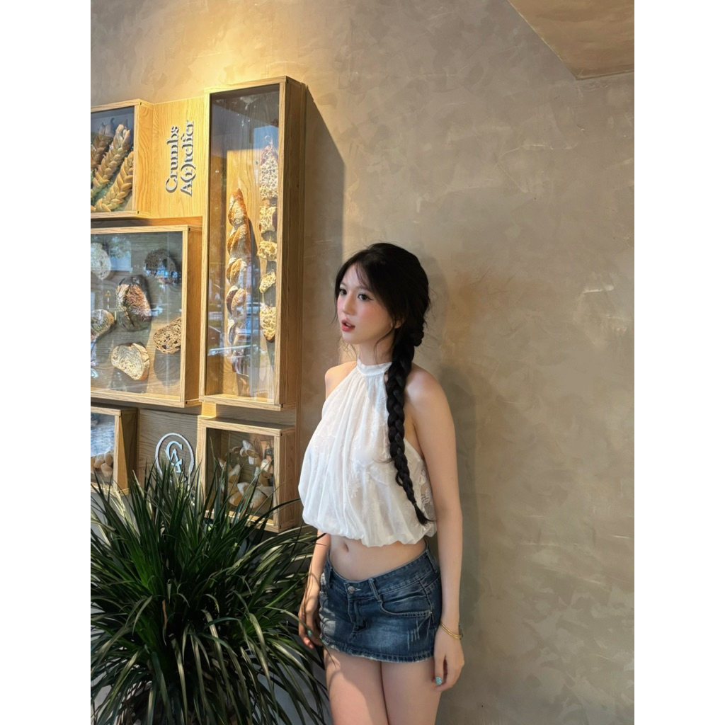 LIBEROSIS - Áo cổ yếm mix ren voan mỏng LENA TOP | BigBuy360 - bigbuy360.vn