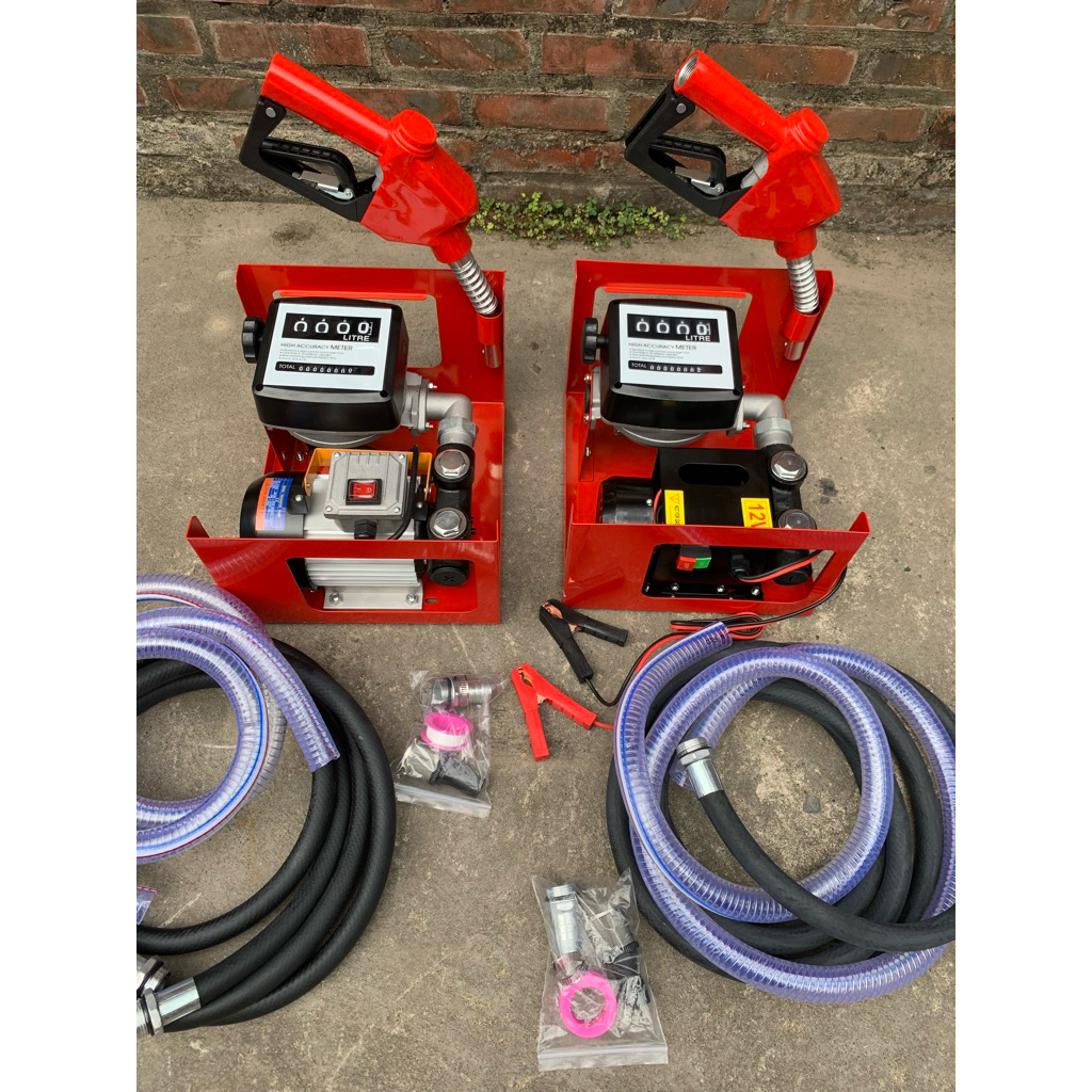 Máy bơm đếm Lít dùng điện 12v, 220v có đồng hồ hiển thị Lít