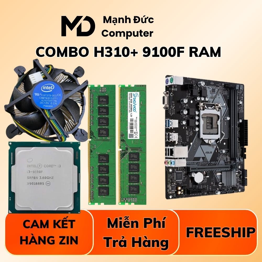 PC Lẻ Combo CPU i3 9100F + Main H310 + Ram 8/16/32Gb Dr4 Hàng Chuẩn