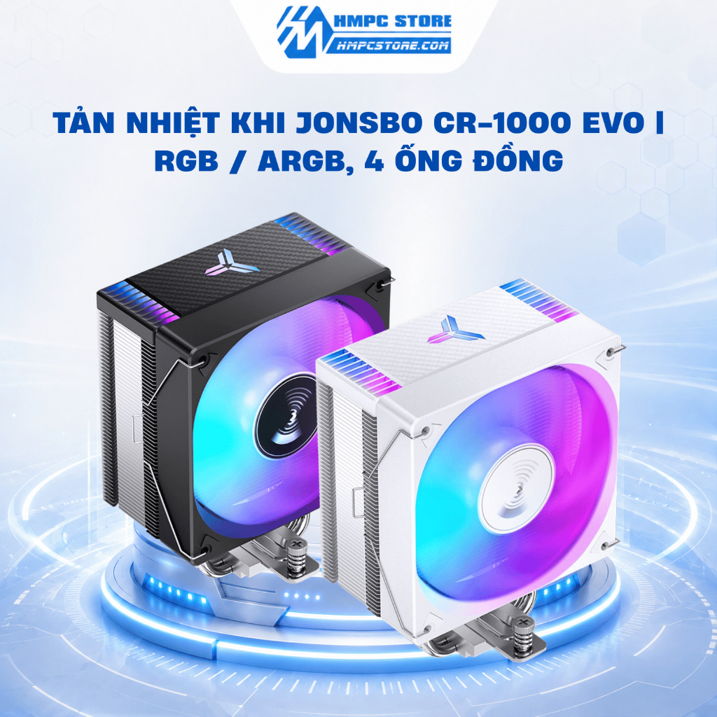 Tản nhiệt khi Jonsbo CR-1000 EVO | RGB / ARGB, 4 ống đồng, bảo hành 24 tháng