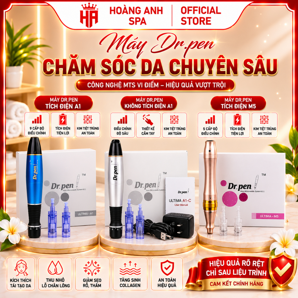[ Dr.Pen Tích điện & Không Tích điện ] Máy phi kim , cấy phấn, cấy tảo Dr.pen A1