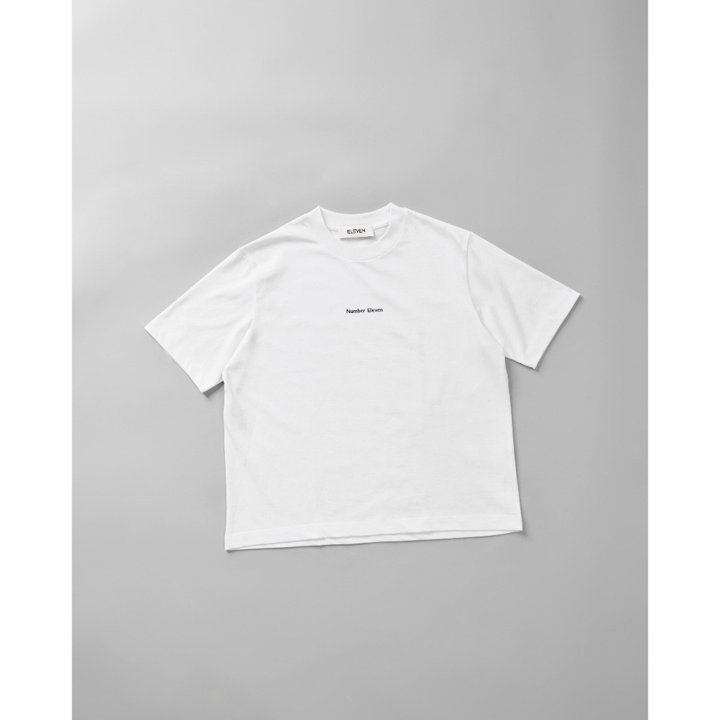 𝐄𝐋𝐄𝐕𝐄𝐍 - Áo Thun Unisex Nam Nữ In Number Eleven Ngang | Màu Trắng