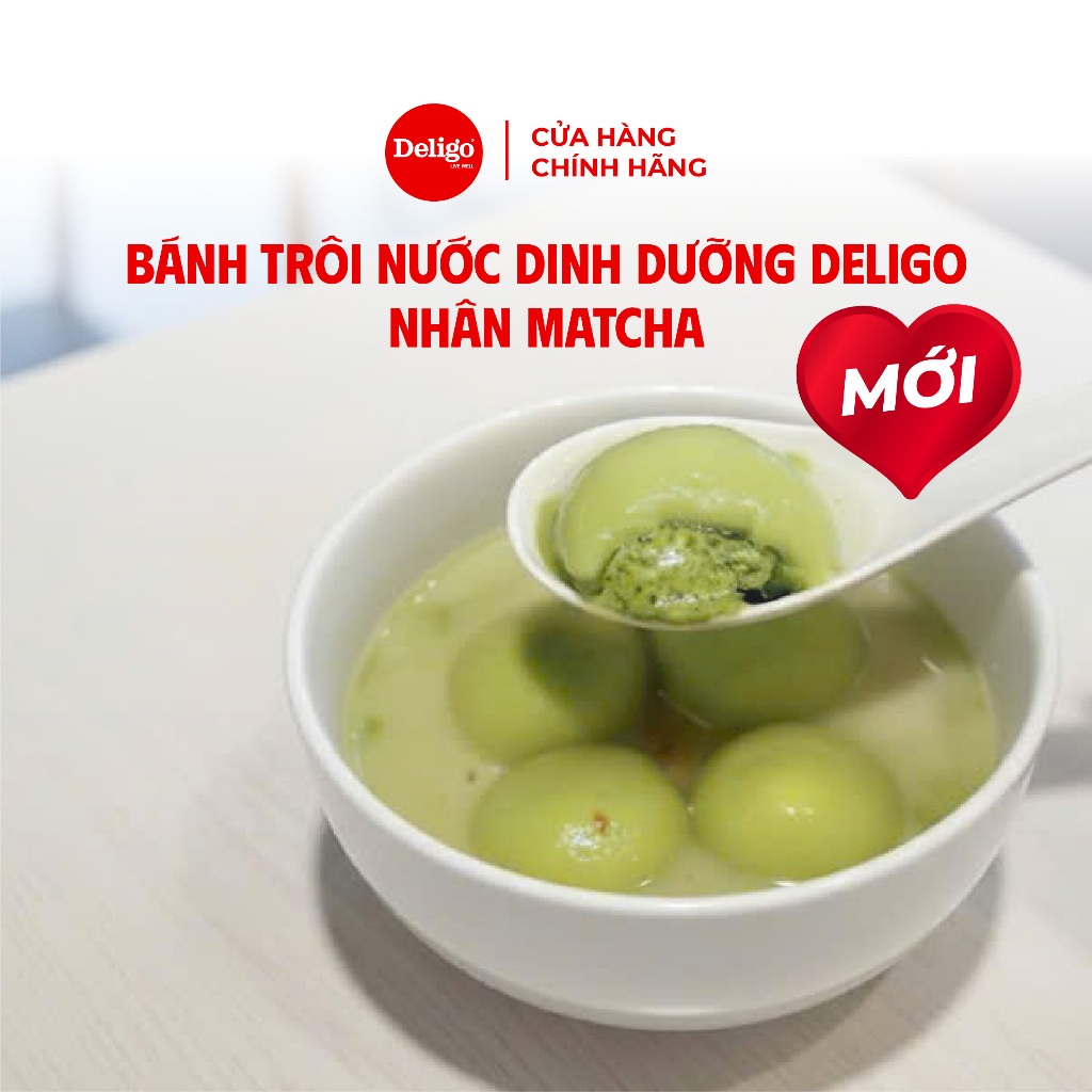 [Hỏa tốc HN] Gói 10 viên bánh trôi nước dinh dưỡng Deligo nhân Lava Matcha 180g (18g x 10)