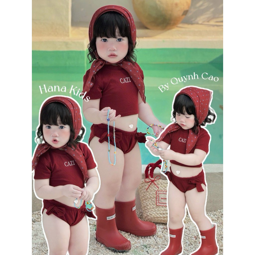 [Chỉ Bán Loại 1] SET BIKINI 2 MẢNH CHO BÉ GÁI - ĐỒ BƠI 2 MẢNH CHO BÉ GÁI - SET BIKINI C.A.Z.I - Hana
