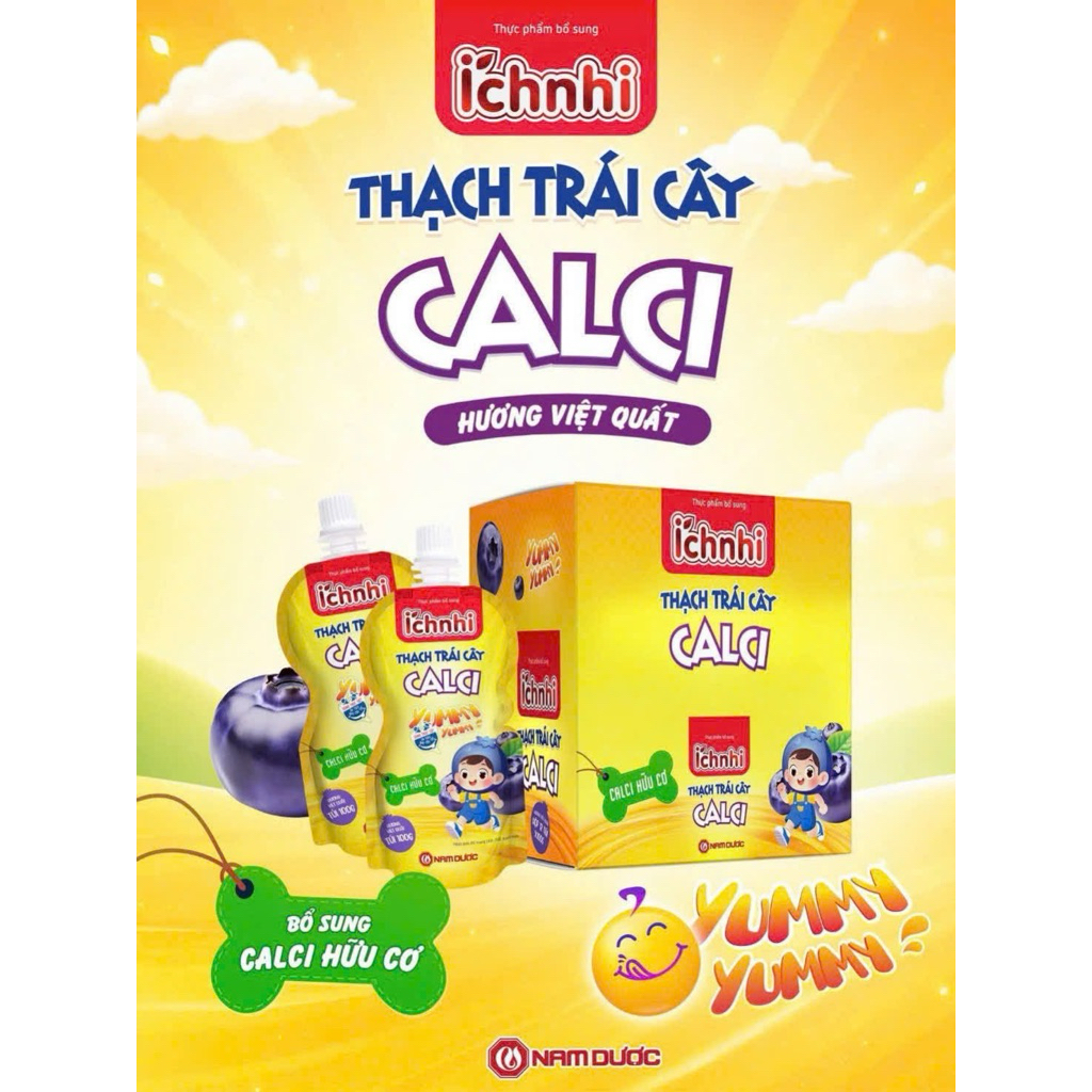 thạch trái cây bổ sung calci cho bé