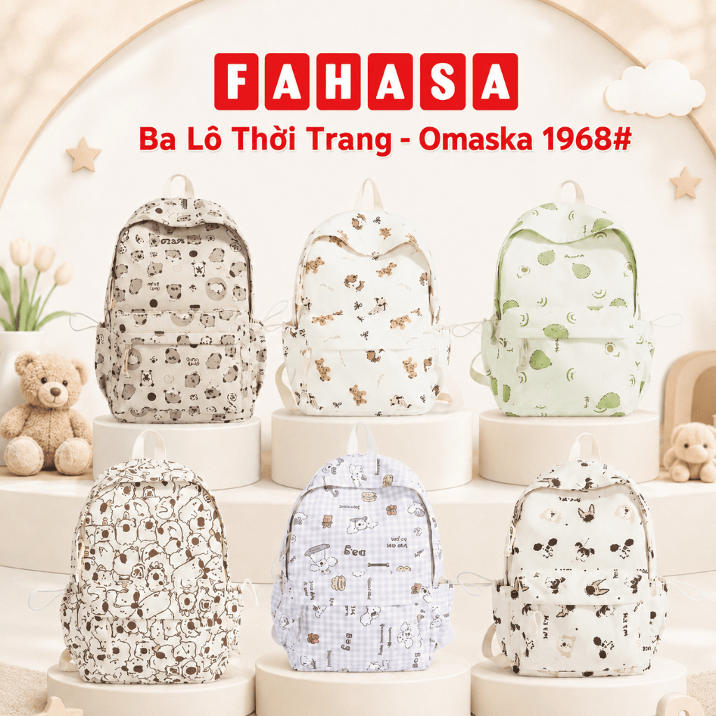 Ba Lô Thời Trang - Omaska 1968# - Capybara/Hình Quả Bơ/Light Colored Capy/Cún Con/Checkered Dog - Xá