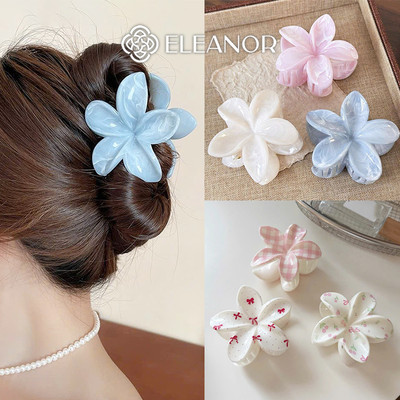 Kẹp tóc nữ càng cua Eleanor Accessories hình hoa sứ nhiều màu kẹp tóc basic phụ kiện tóc 8335