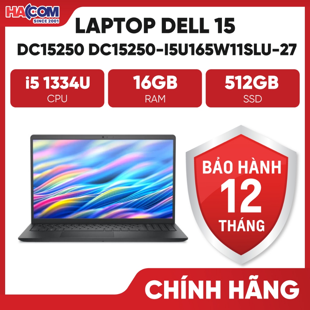 Laptop Dell 15 DC15250 DC15250-i5U165W11SLU-27 (i5 1334U/16GB/512GB/15.6" FHD/Win11H/OfficeHS24)