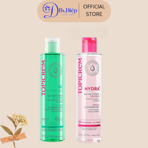 Gel rửa mặt TOPICREM AC CONTROL/HYDRA PURIFYING CLEANSING GEL 200ML