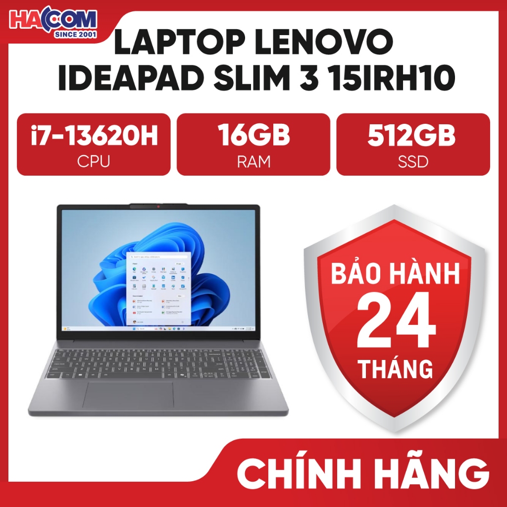 Laptop Lenovo IdeaPad Slim 3 15IRH10 83K1000JVN (i7 13620H/16GB/512GB/15.3" WUXGA/Win11)