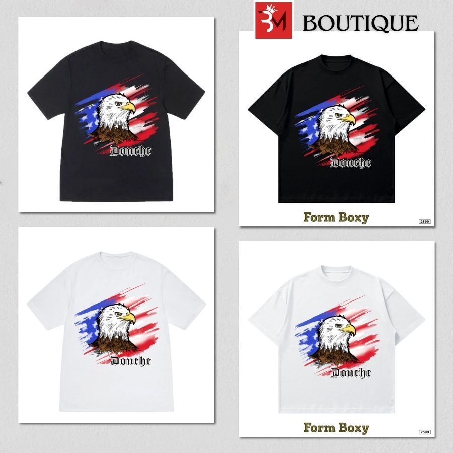 Áo Phông In Hình Đại Bàng USA Form Unisex Nam Nữ Vải Cotton 250gsm Áo Thun USA 582599