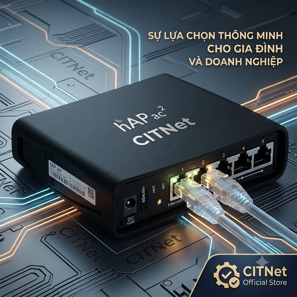 Bộ router & wifi MikroTik hAP ac² nhập khẩu Mỹ