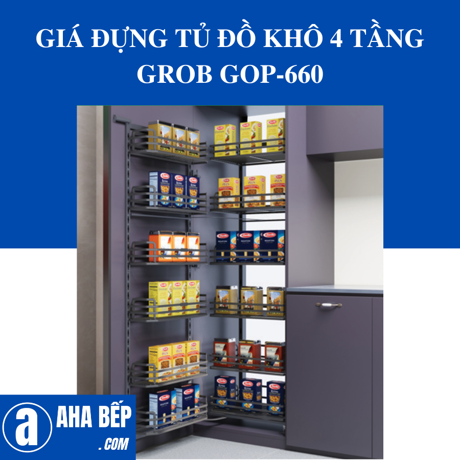 GIÁ ĐỰNG TỦ ĐỒ KHÔ 4 TẦNG GROB GOP-660