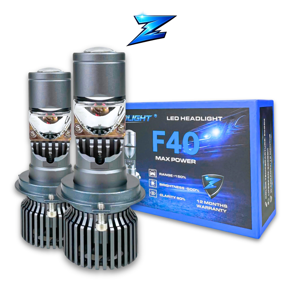 Đèn Bi Cầu Mini F40 ZED LIGHT - 50W 12 24V DC Chống Lóa - Lắp SH Mode, SH Ý, Liberty, Vespa,...