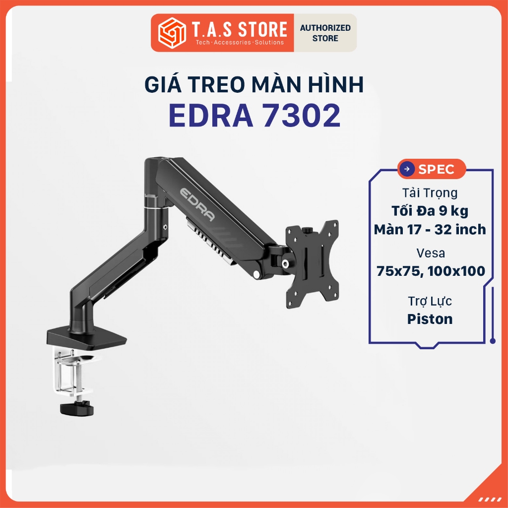 Giá Treo Màn Hình EDra 7302 | Treo Màn 22-32inch | Chuẩn Vesa 75x75, 100x100 - Hàng Chính Hãng