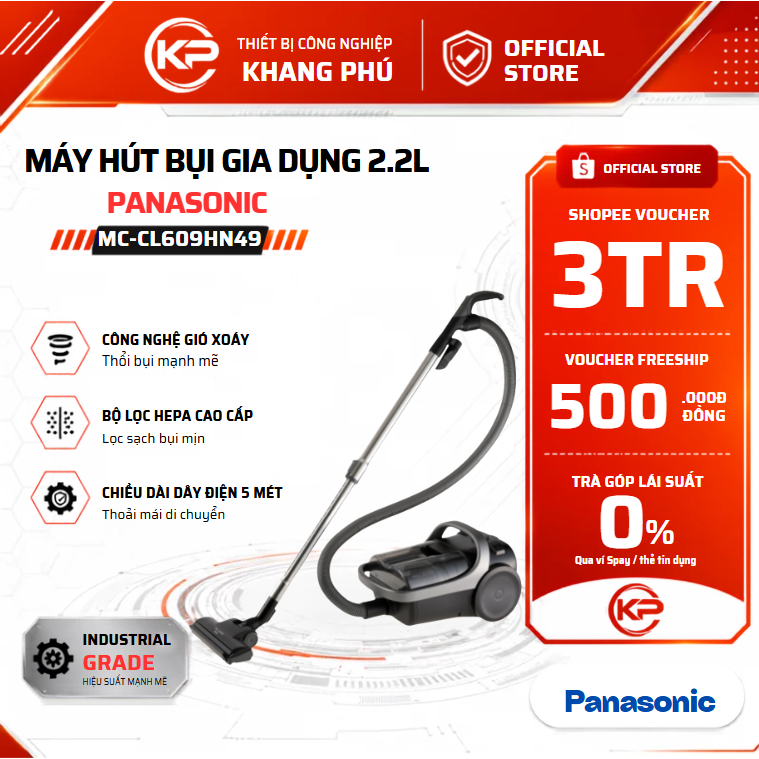 Máy hút bụi dạng hộp Panasonic MC-CL609HN49