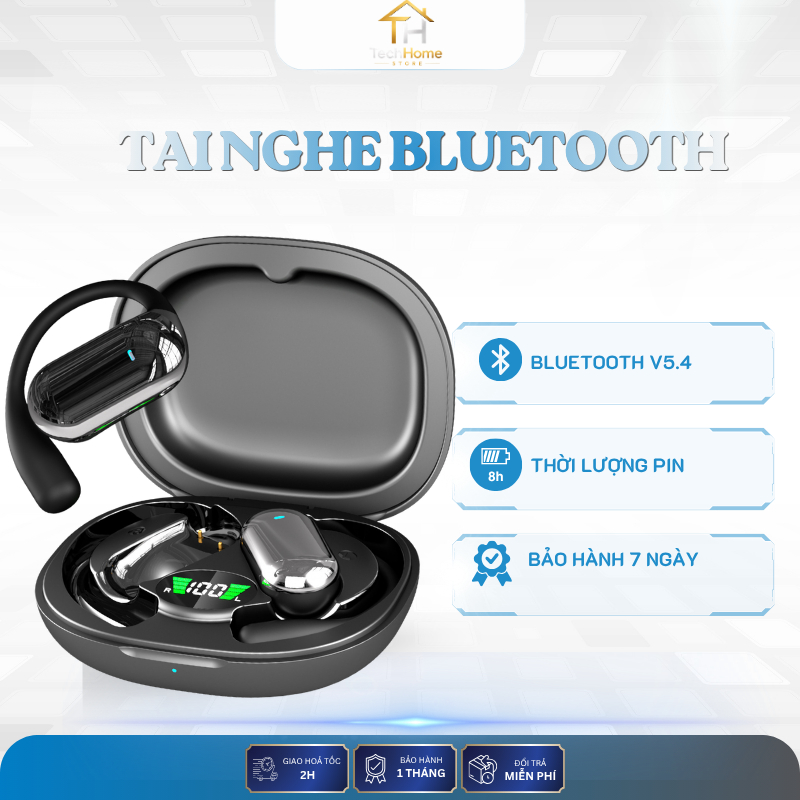 ai Nghe Bluetooth Móc Tai Q16S Bluetooth 5.4 Thể Thao Chống Rơi - Pin 40H - Chống Nước IPX