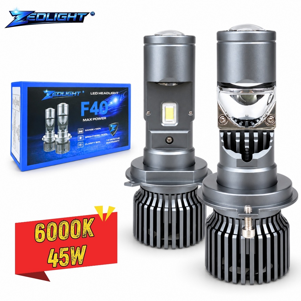 Đèn Pha LED Bi Cầu F40 ZED LIGHT - Ánh Sáng Sắc Lẹm, Chiếu Xa Tới 200m - Lắp Cho Xe SH Mode, SH Ý, L