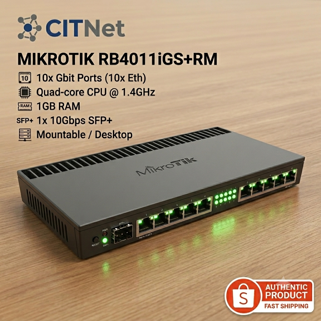 Thiết Bị Cân Bằng Tải Router Mikrotik RB4011GS+RM Hàng Nhập US