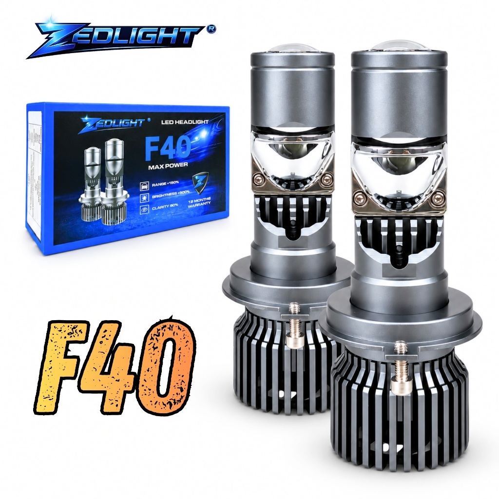 Đèn Pha LED Bi Cầu F40 ZED LIGHT - Ánh Sáng Sắc Lẹm, Chiếu Xa Hơn 200m - Lắp Cho Xe SH Mode, SH Ý, L