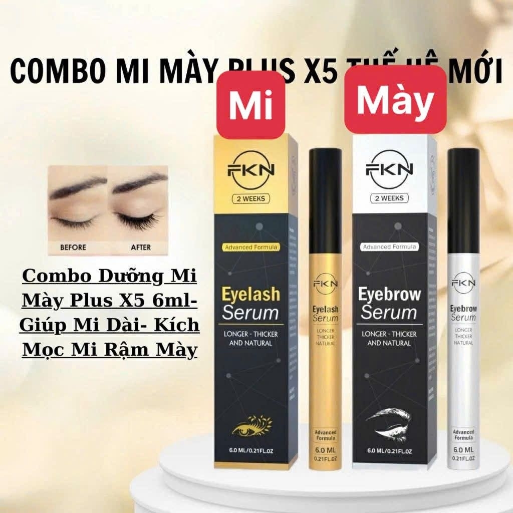 (Chính hãng) Combo Dưỡng Mi Dưỡng Mày FKN Mẫu Mới  Dưỡng Mi Dài Mày Rậm 6ml