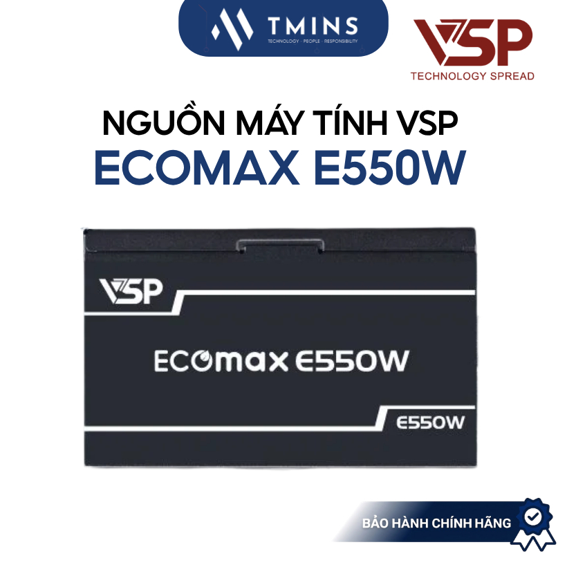 Bộ Nguồn Máy Tính VSP EcoMax E550W 550W / 82% Efficiency / Japanese Capacitors - Hàng chính hãng
