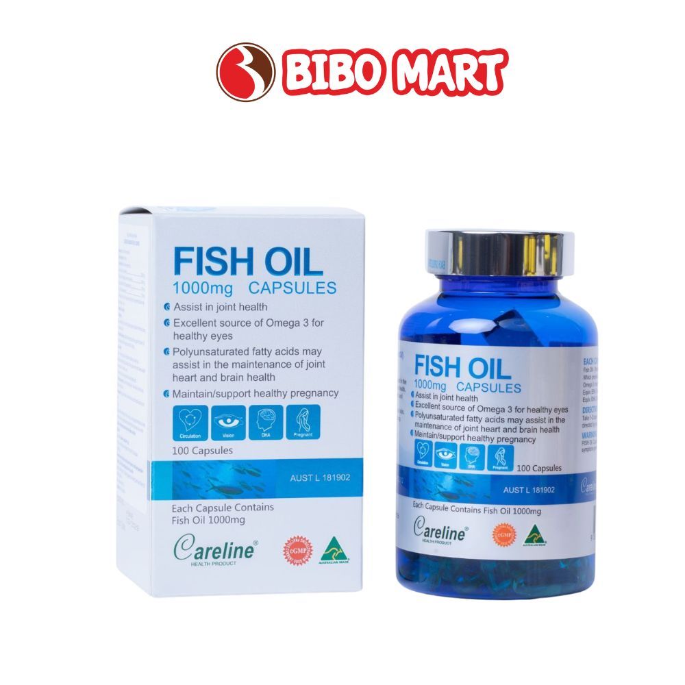 Viên Uống Dầu Cá Careline Fish Oil 100 Viên Bổ Sung DHA EPA - Bibo Mart