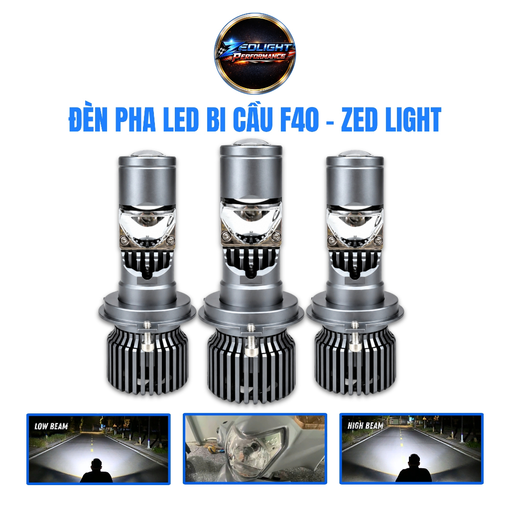 Đèn Pha LED Bi Cầu Mini F40 ZED LIGHT - Chiếu Xa Hơn 200m - Lắp Cho Xe Máy SH Mode, SH Ý, Liberty, V