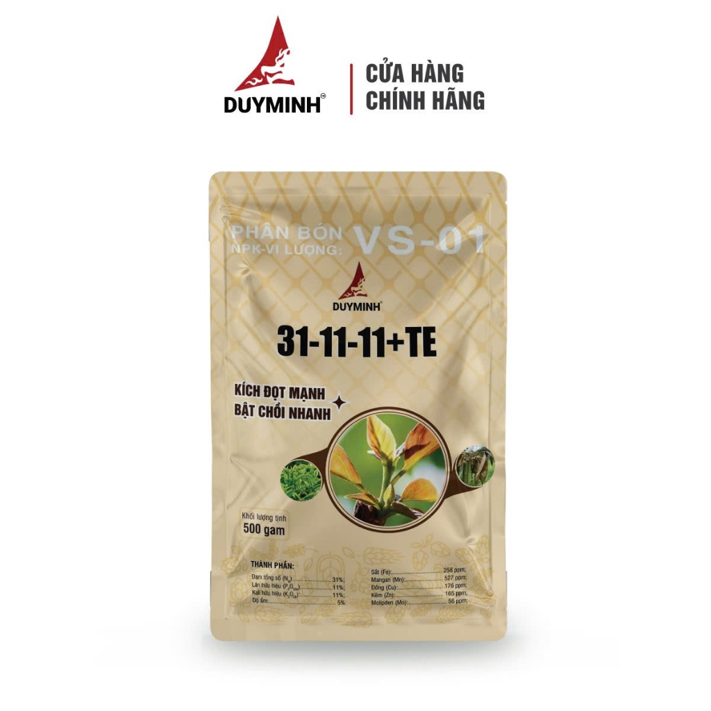 Phân bón 31-11-11+TE gói 500g - Kéo đọt, mập đọt, đẻ nhánh, trái to, bung chồi, vọt đọt